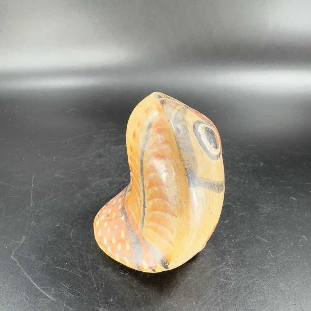 Mexico Pottery Bird Owl Whimsical Figurine‎ Decor Hand Painted Figure Vintage